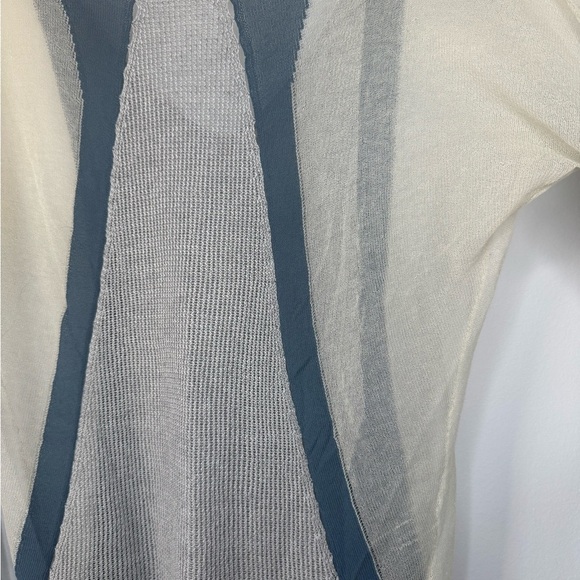 Helmut Lang Gray Blue Sheer Mesh Knit Sweater – Size Petite - Picture 13 of 17